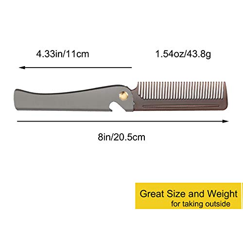 Avenoir Stainless Steel Folding Pocket Comb for Men & Women