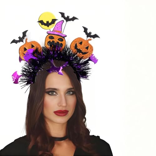 Halloween Pumpkin & Bat Headband for Women - Costume Hair Accessory