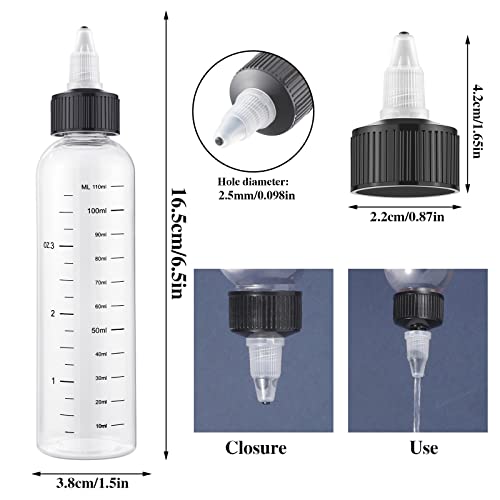 BESARME 4Oz Hair Oil Applicator Bottles - 2 Pack, Leak-Proof