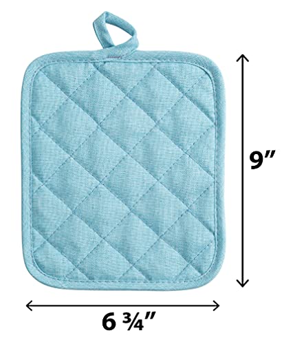 American Linen 8-Pack Heat Resistant Pot Holders - Aqua