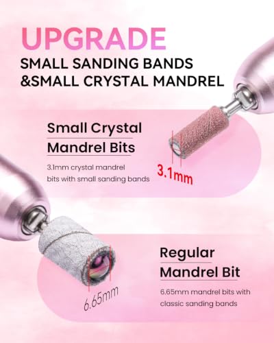 Makartt Nail Drill Bits Sanding Bands - 100 Pcs 180/240 Grit 3.1mm