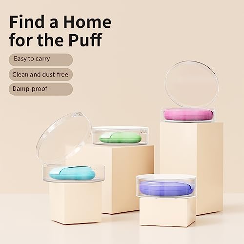 Freeasy Makeup Puff Case Set - 4 Protective Containers for Travel