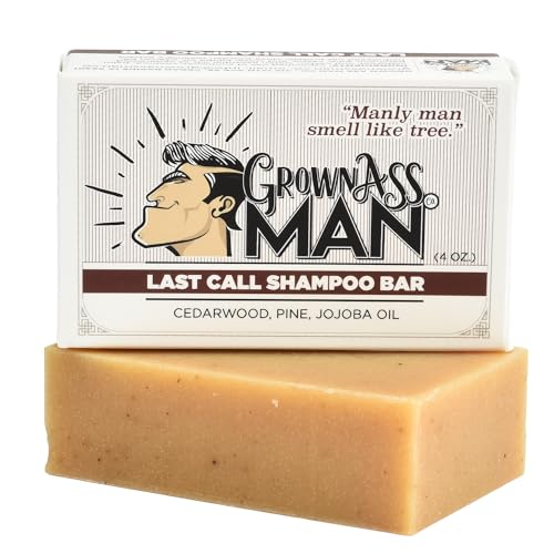 Grown Ass Man Co. 3-in-1 Solid Shampoo Bar for Hair, Beard & Body - Eco-Friendly & Natural