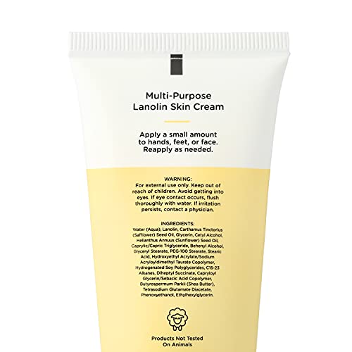 Unscented High Meadow Lanolin Skin Cream 2 Oz - Intensive Hydrating Moisturizer for Dry Skin