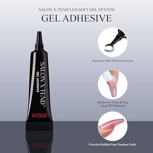 KISS Salon X-tend Press-On Nails - Red Flags Light Pink Almond Medium