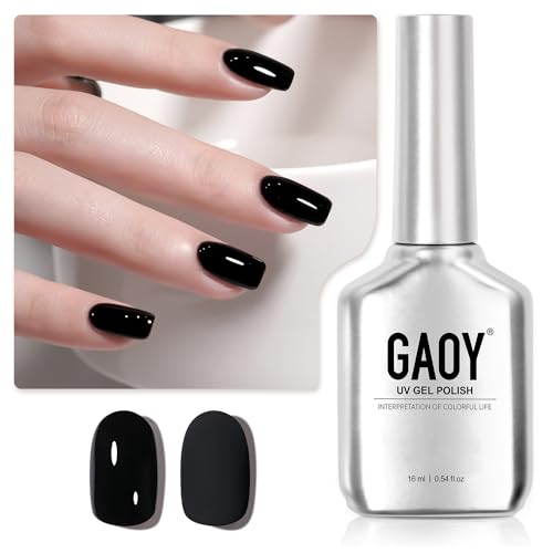 GAOY Black Gel Nail Polish - 16ml Long-Lasting UV Cure