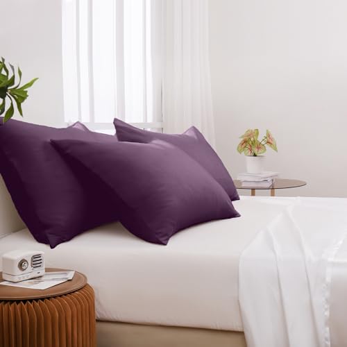 Standard Pillowcases Set of 4 - 20x26 Dark Purple Microfiber