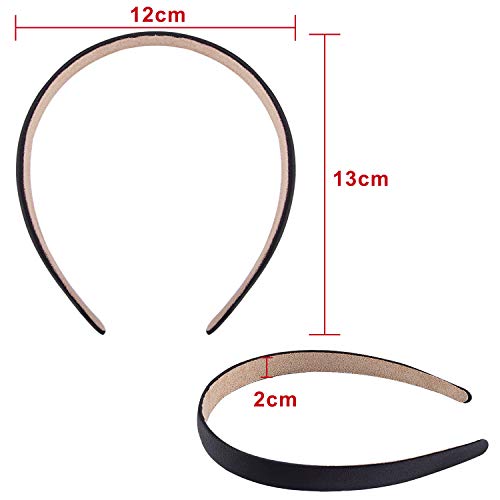 Duufin Black Satin Headbands for Women - 22 Pcs Non-Slip Hair Accessories