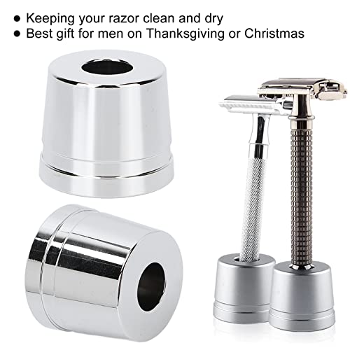 Compact Silver Metal Shaver Holder - Multi-Purpose Stand for Men