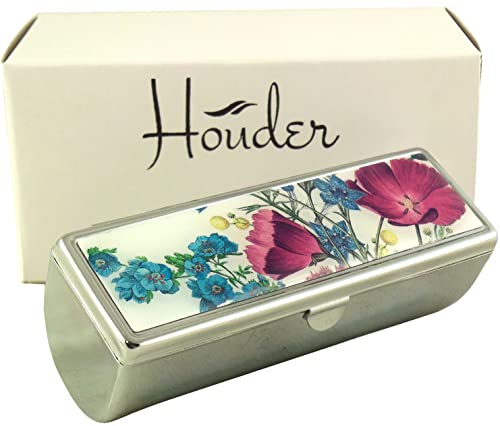 Houder Designer Lipstick Case with Mirror - Violets Velvet Holder