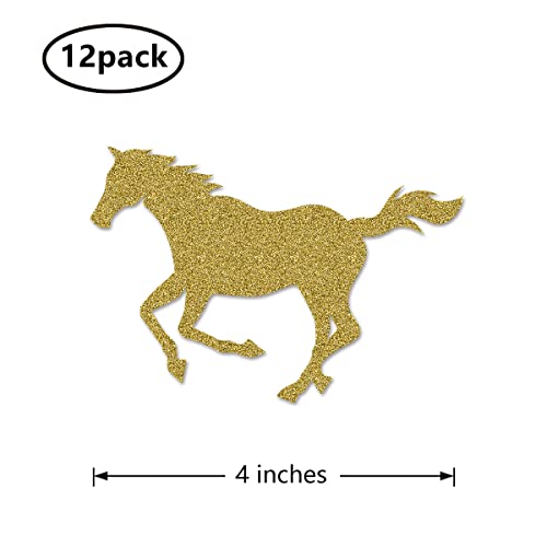 Gold Horse Cut-Outs - 12-Pack Double-Sided Party Decorations