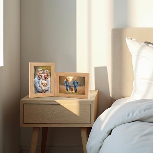 4x6 Double Hinged Picture Frame with Real Glass - Adjustable Display