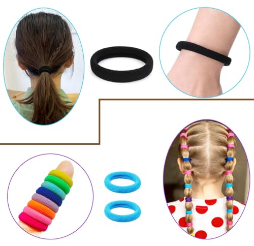 210 PCS Baby Hair Ties - 200 Small & 10 Large Soft Elastic Bands