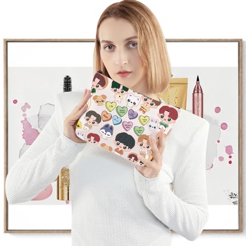 LEVLO Korean Cartoon Makeup Bag - Zipper Pouch for Fans