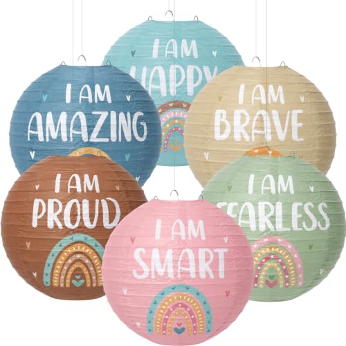 Boho Hanging Paper Lanterns - 6 Pack, 8-Inch Inspirational Decor