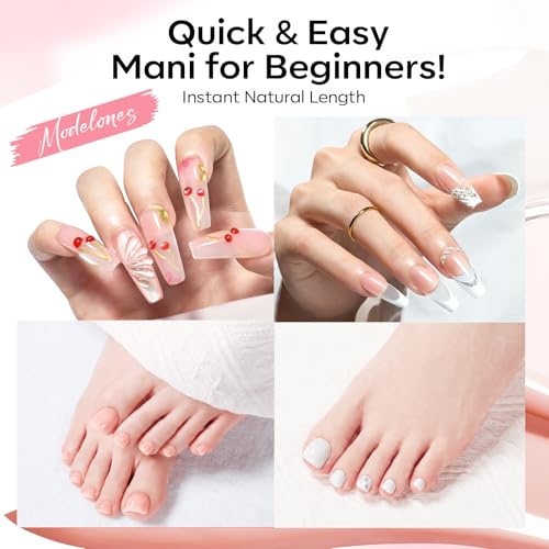 Modelones Poly Gel Nail Kit - Clear, White, Apricot with Slip Solution