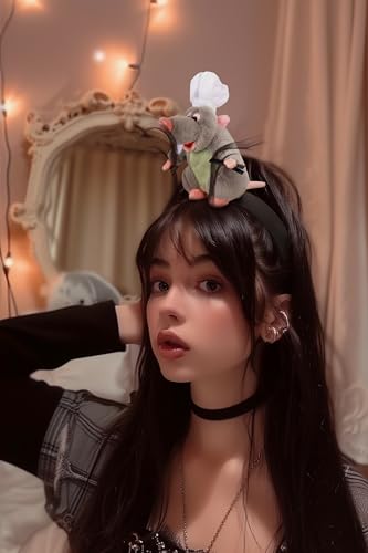 Gray Mouse Headband with Chef Hat | Costume Hair Accessory