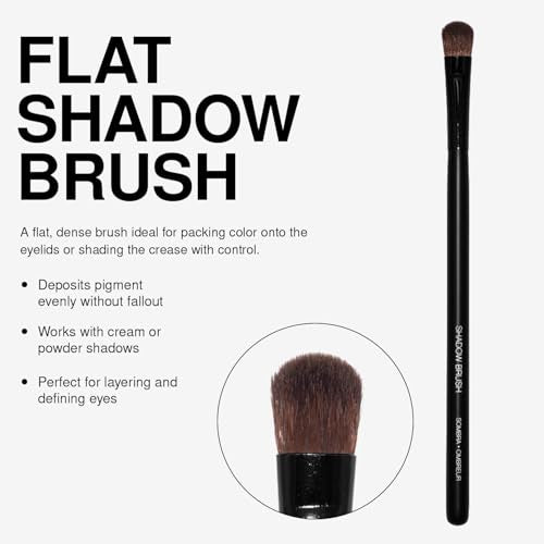 Palladio Flat Shadow Eyeshadow Brush - Flawless Blending & Contouring, Synthetic Bristles, Professional Makeup Tool