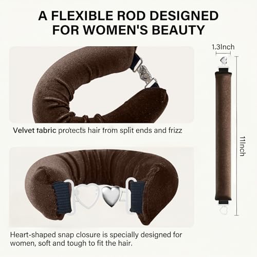 TWIGTUN Heatless Curlers Overnight Hair Curling Set - Jumbo Velvet Rollers for Heat-Free Waves