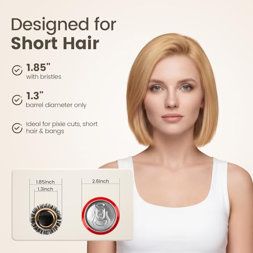 SHINLEA Small Round Brush for Blow Drying - 1.3 Inch Barrel
