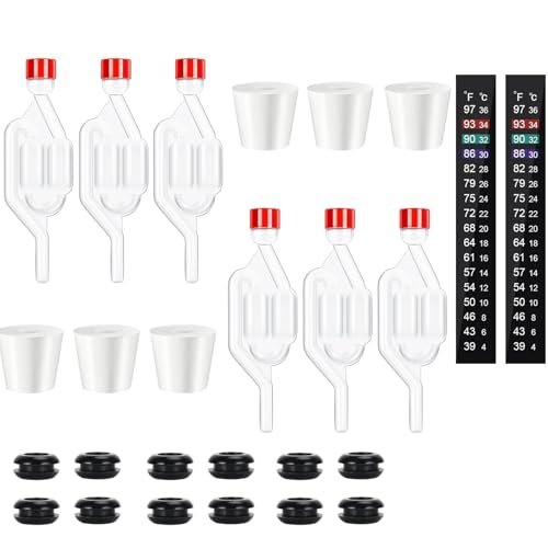 6 Pack Twin Bubble Airlocks for Homebrewing & Fermentation