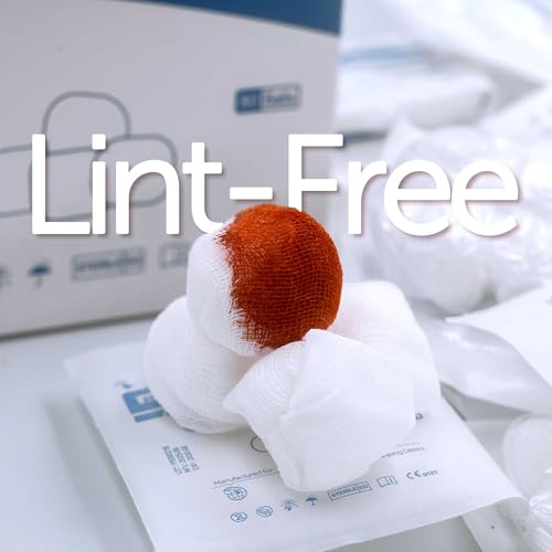 RCARE Sterile Cotton Gauze Balls, 1 Inch, Individually Wrapped, 80 Pack