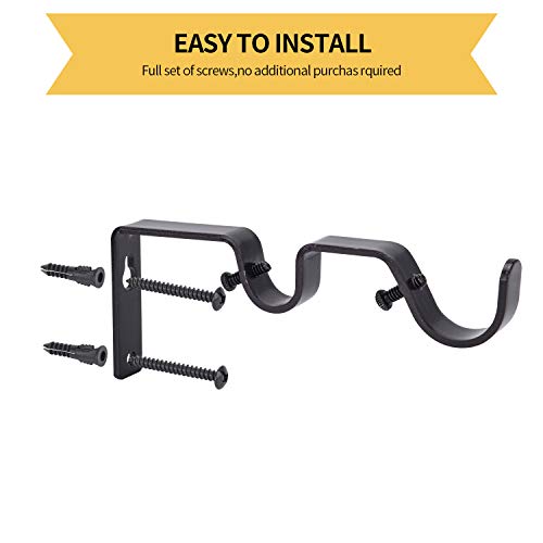 Heavy Duty Bronze Double Curtain Rod Brackets - Set of 3