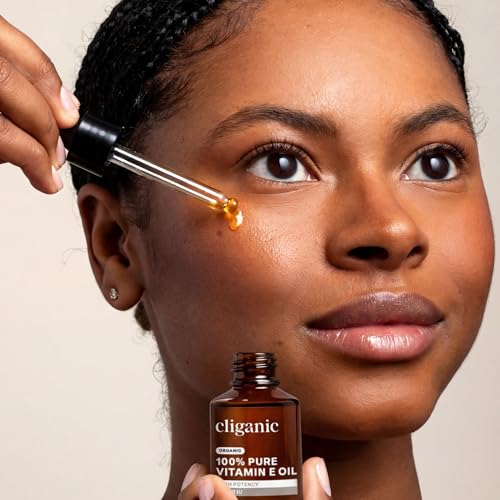 Cliganic Organic Vitamin E Oil 1 Fl Oz - Pure Natural Face & Skin Nourishing Serum