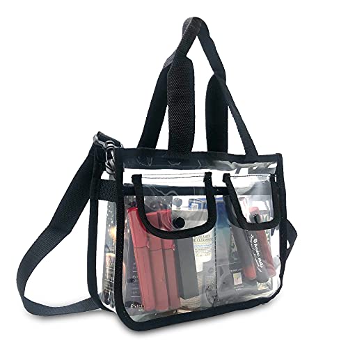 Enkrio Clear Makeup Bag with Strap - 10.6" Waterproof Travel Toiletry Case