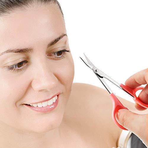 Mudder 2 Pack 4-Inch Curved Eyebrow Scissors - Stainless Steel Grooming