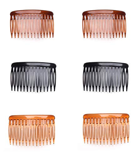 Ruwado 6 Pcs Vintage French Side Combs for Women's Hair