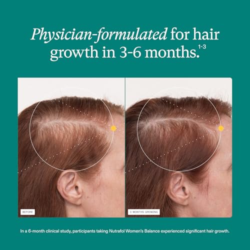 Nutrafol Women's Balance Hair Growth Supplements, Ages 45 and Up, Clinically Proven for Visibly Thicker Hair and Scalp Coverage in 3-6 Months, Dermatologist Recommended - 1 Month Supply Refill Pouch