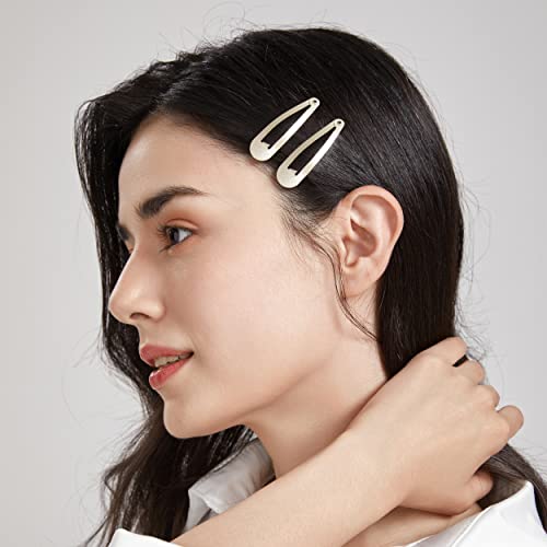 Blonde Metal Snap Hair Clips - 12 Pack for Thick Hair