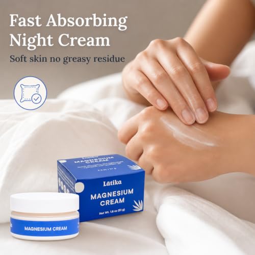 Latika Magnesium Cream – Nighttime Muscle Relaxation Cream, 2 oz