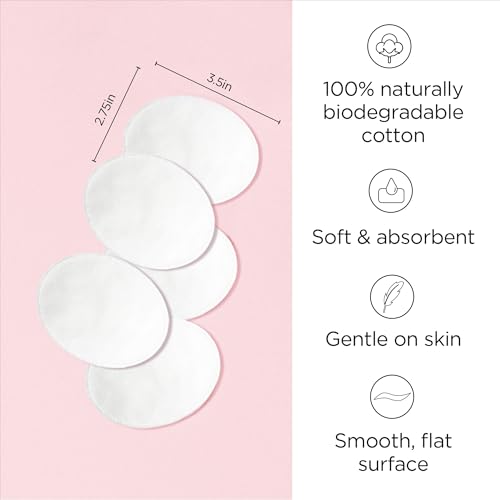 Diane Large Cotton Ovals Makeup Remover Pads - 100% Pure Cotton, 100-Count