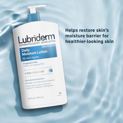 Lubriderm Daily Moisture Body Lotion, 24 oz - Fragrance Free & Non-Greasy