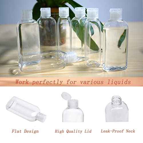 18-Pack Travel Squeeze Bottles 3.4 oz Clear PET with Flip Caps
