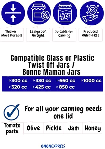 82mm Metal Twist-Off Lids for Bonne Maman Jars - 10 Pack