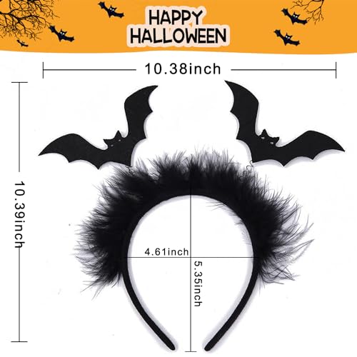 Totelux Black Bat Halloween Headband for Women & Men, Festive Hair Accessory