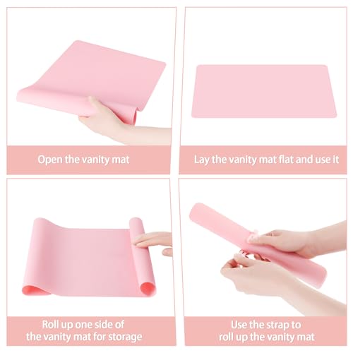Heat Resistant Silicone Makeup Mat - 15.7 x 11.8 in, Pink