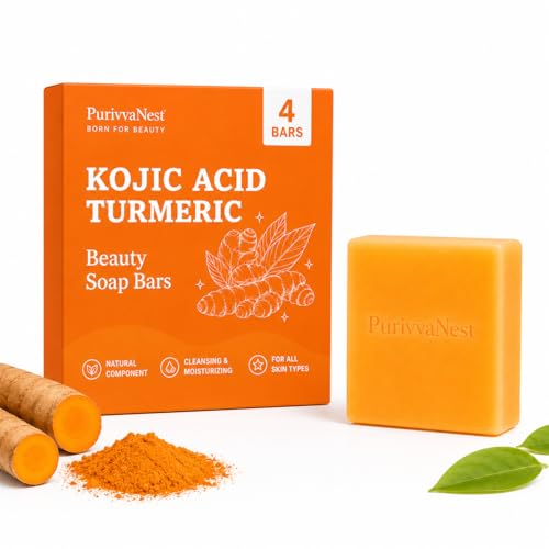 Kojic Acid & Turmeric Soap Bar - Dark Spot Remover for Face & Body