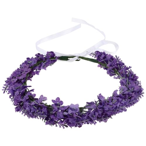 Lurrose Lavender Flower Crown - Simulated Floral Headband for Weddings
