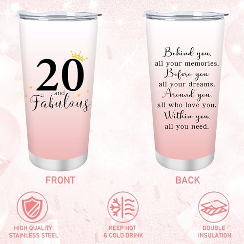 Sitsink 20th Birthday Gifts for Women - Vintage Limited Edition Gift Set with Tote, Makeup Bag, Tumbler & Card