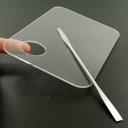 Acrylic Makeup Mixing Palette Set with Spatula - 2 Pcs