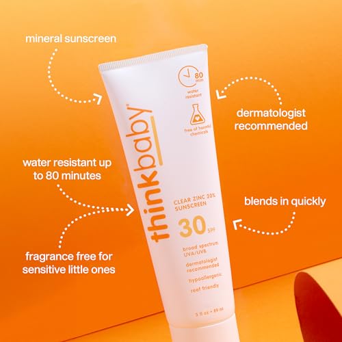 Thinkbaby SPF 30 Mineral Sunscreen for Kids, 3 Fl Oz