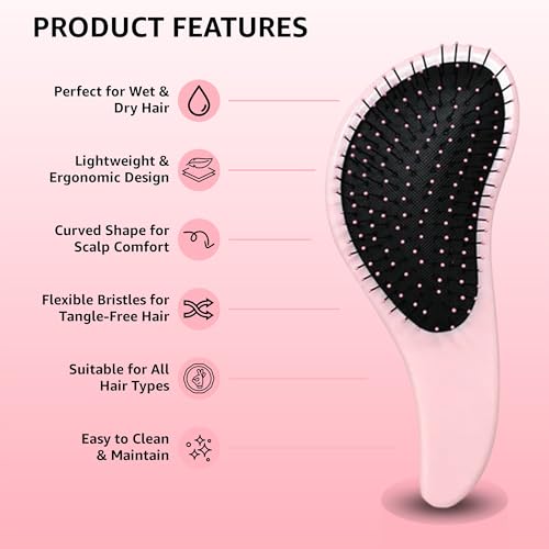Karma Beauty Mini Wet Detangler Brush - Compact Hair Brush for Travel