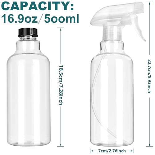 16.9oz Adjustable Spray Bottles - 2 Pack for Cleaning & Hair