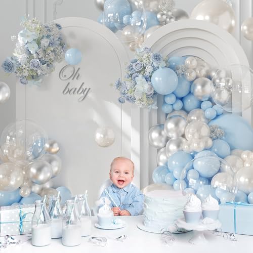 CROSSFINGERS Blue and White Balloon Arch Kit for Parties