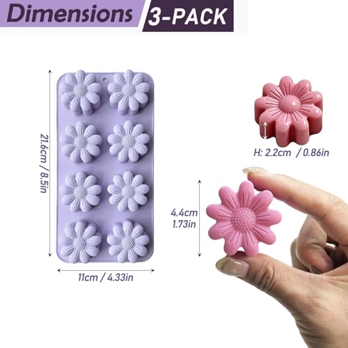 Daisy Flower Silicone Molds - 3 Pack for Baking & Crafts