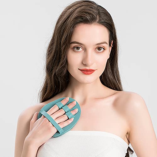 HOMMIESAFE Silicone Body Exfoliating Shower Brush - 4 Pack Scrubber Set